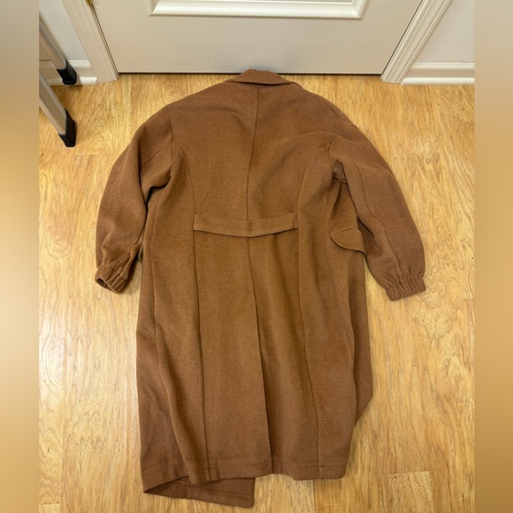 Avec Les Filles Womens (M) Wool Blend Oversized Coat Camel Tan - Picture 9 of 9
